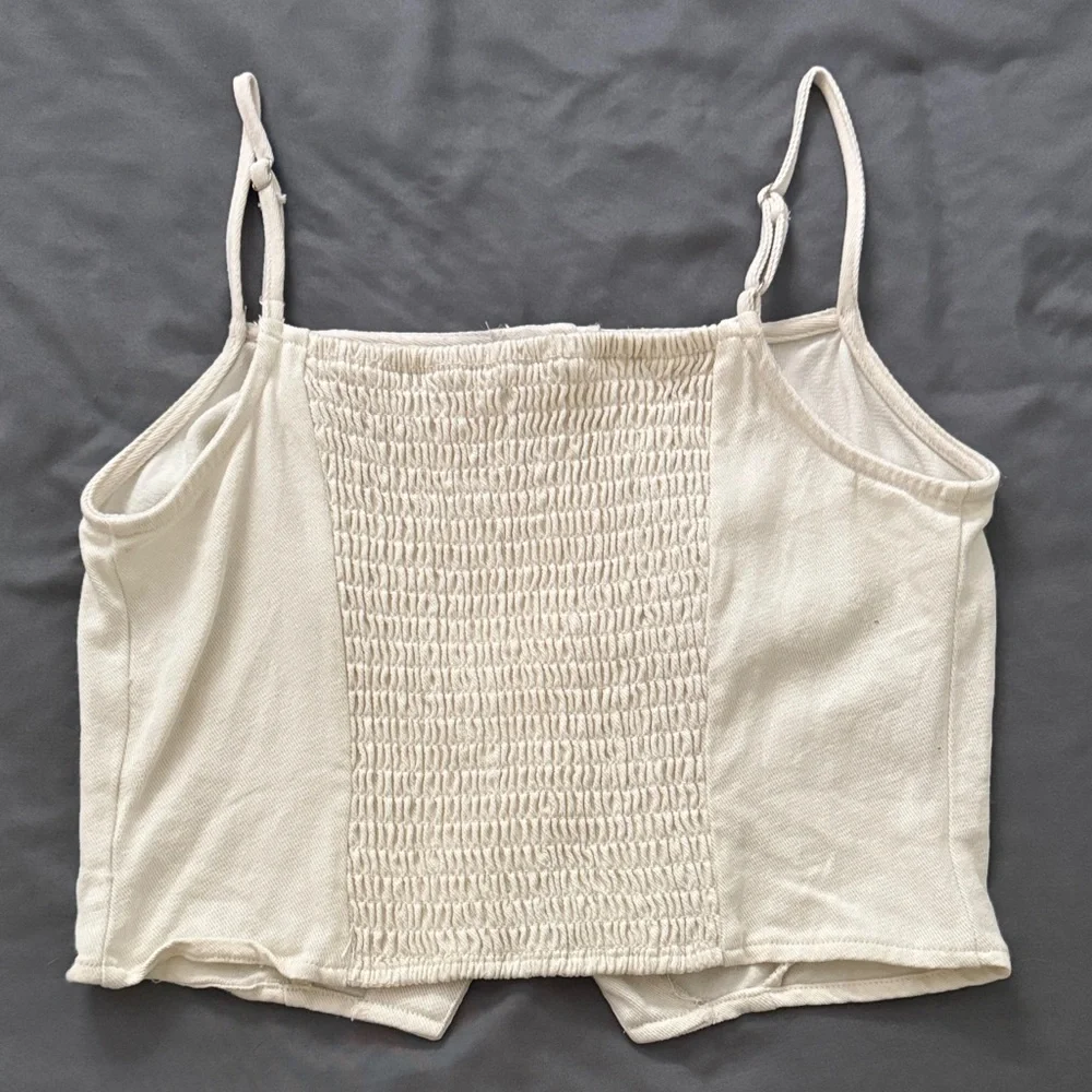Sienna Sky LIKE NEW Cream Smocked Cami Top - Picture 3 of 3